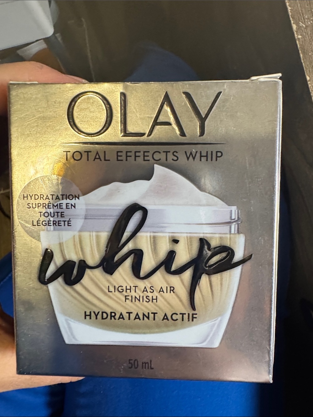 OLAY Total Effects Whip Hydrating Face Cream - Cream and Silver Packaging